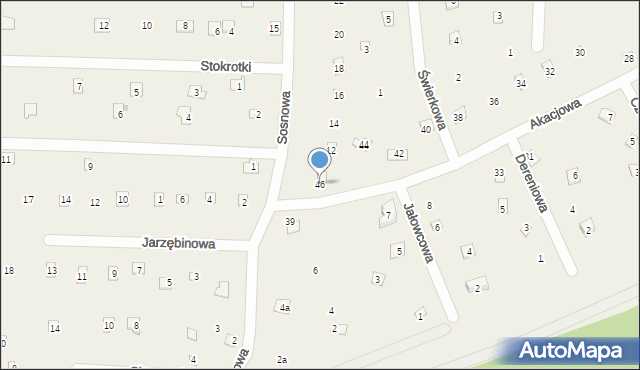 Popowo-Parcele, Akacjowa, 46, mapa Popowo-Parcele