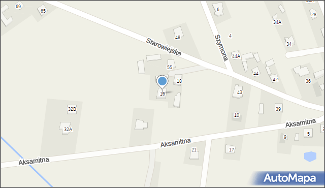 Postoliska, Aksamitna, 16, mapa Postoliska