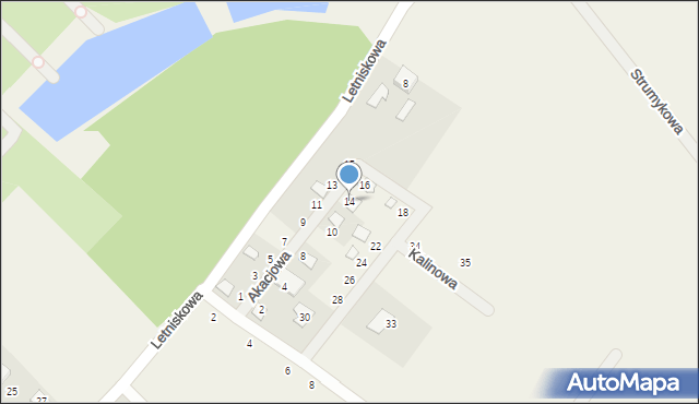 Prądocin, Akacjowa, 14, mapa Prądocin