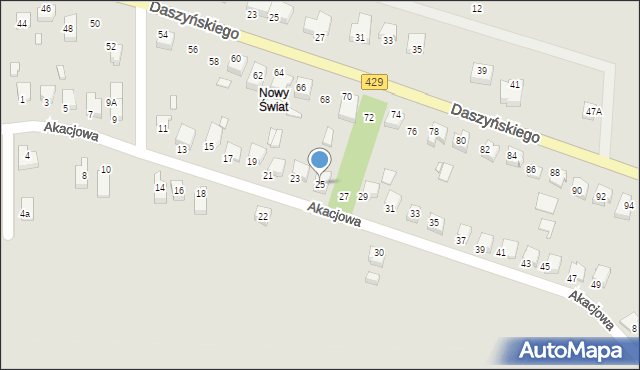 Prószków, Akacjowa, 25, mapa Prószków