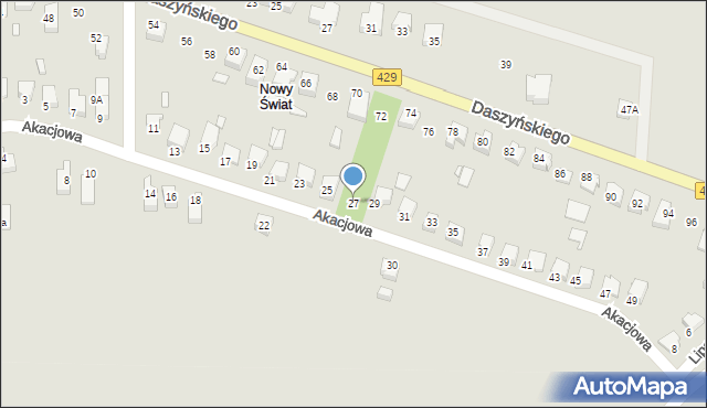 Prószków, Akacjowa, 27, mapa Prószków