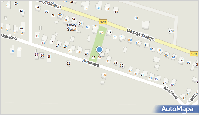 Prószków, Akacjowa, 29, mapa Prószków