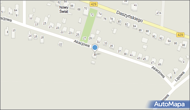 Prószków, Akacjowa, 30, mapa Prószków