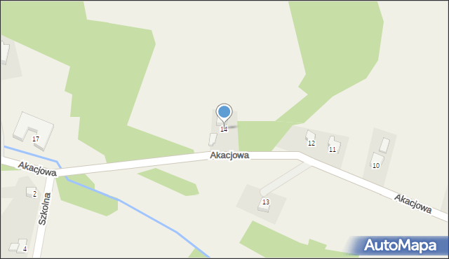 Przybradz, Akacjowa, 14, mapa Przybradz