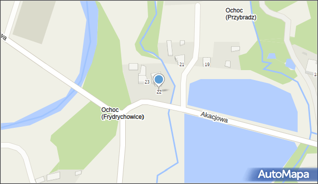 Przybradz, Akacjowa, 22, mapa Przybradz