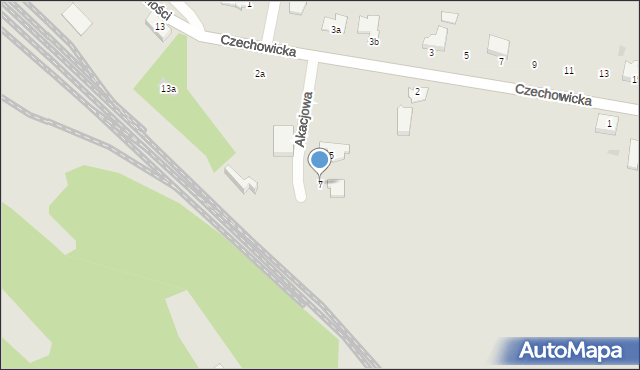 Pyskowice, Akacjowa, 7, mapa Pyskowice
