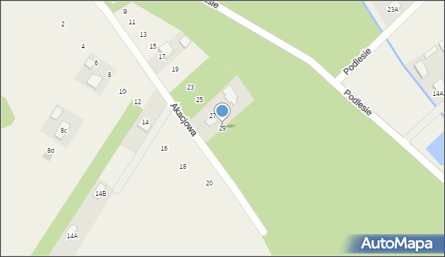 Pysznica, Akacjowa, 29, mapa Pysznica