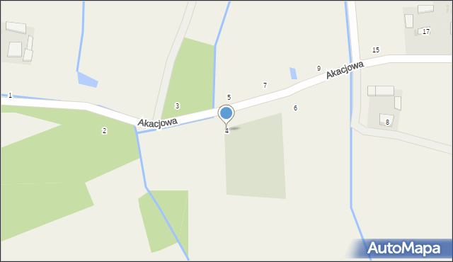 Radgoszcz, Akacjowa, 4, mapa Radgoszcz