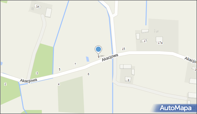 Radgoszcz, Akacjowa, 9, mapa Radgoszcz