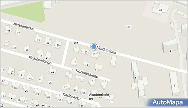 Radom, Akademicka, 11, mapa Radomia