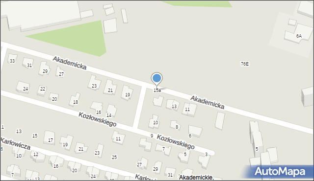 Radom, Akademicka, 15a, mapa Radomia