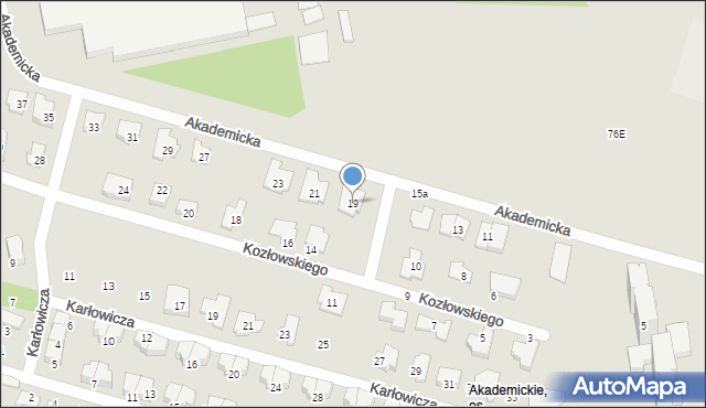 Radom, Akademicka, 19, mapa Radomia