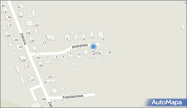 Radzyń Podlaski, Akacjowa, 14, mapa Radzyń Podlaski