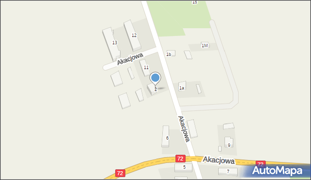 Rogów-Wieś, Akacjowa, 2, mapa Rogów-Wieś