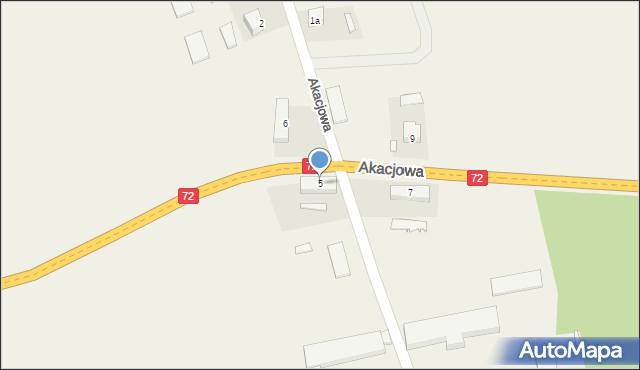 Rogów-Wieś, Akacjowa, 5, mapa Rogów-Wieś