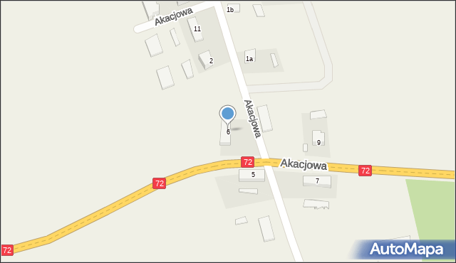 Rogów-Wieś, Akacjowa, 6, mapa Rogów-Wieś