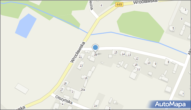 Rojów, Akacjowa, 16, mapa Rojów