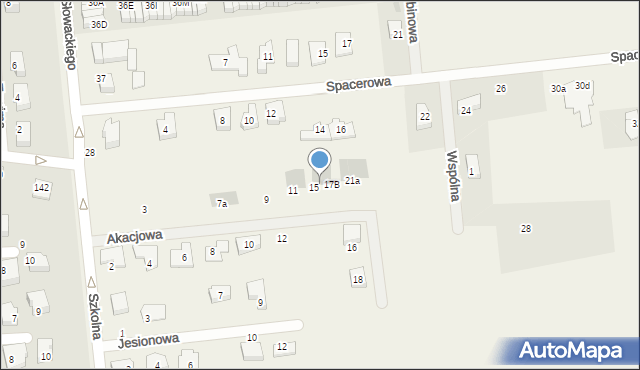 Roszkowo, Akacjowa, 15B, mapa Roszkowo