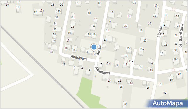 Rząska, Akacjowa, 5, mapa Rząska