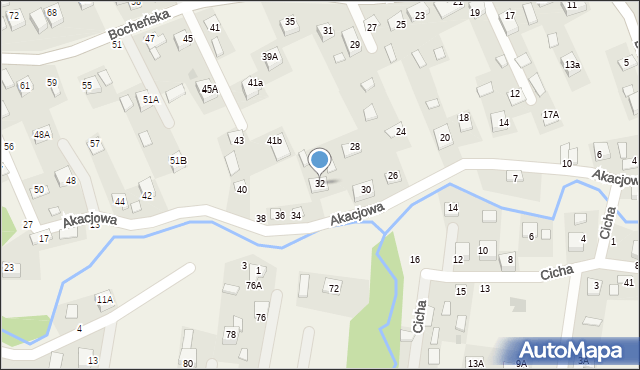Rzezawa, Akacjowa, 32, mapa Rzezawa