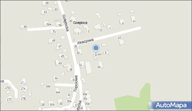 Sandomierz, Akacjowa, 4, mapa Sandomierza