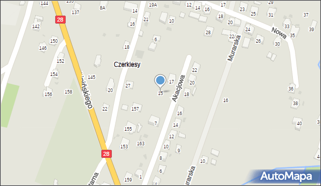 Sanok, Akacjowa, 15, mapa Sanok