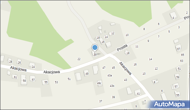 Siepraw, Akacjowa, 20, mapa Siepraw