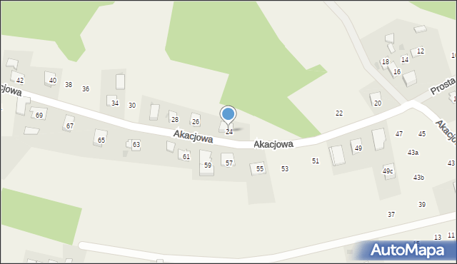 Siepraw, Akacjowa, 24, mapa Siepraw