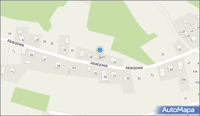 Siepraw, Akacjowa, 26, mapa Siepraw