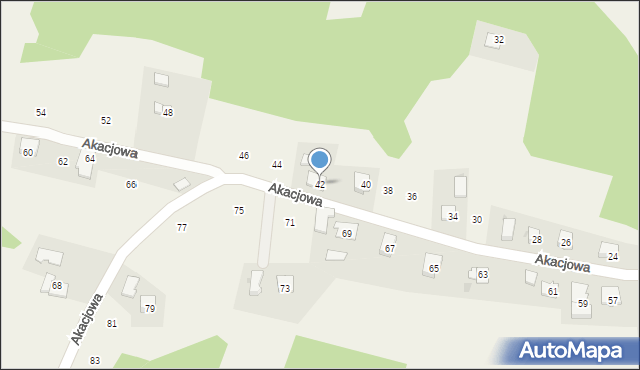 Siepraw, Akacjowa, 42, mapa Siepraw