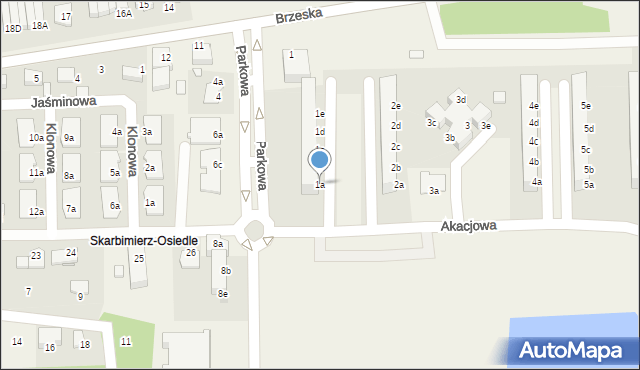 Skarbimierz-Osiedle, Akacjowa, 1a, mapa Skarbimierz-Osiedle