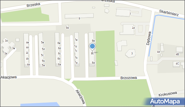 Skarbimierz-Osiedle, Akacjowa, 8c, mapa Skarbimierz-Osiedle