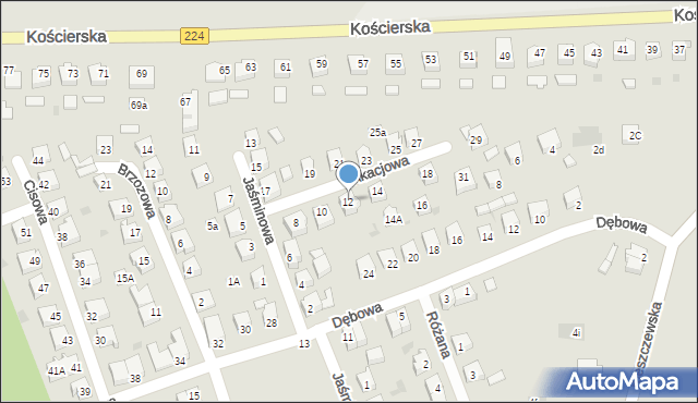 Skarszewy, Akacjowa, 12, mapa Skarszewy