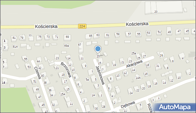 Skarszewy, Akacjowa, 13, mapa Skarszewy
