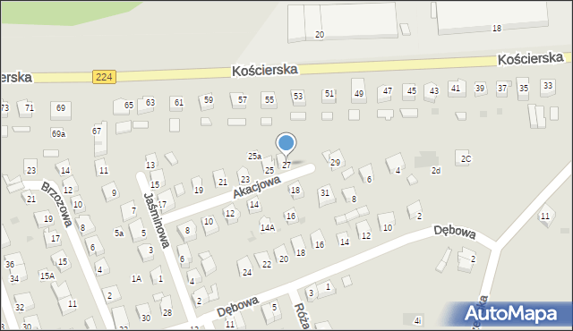 Skarszewy, Akacjowa, 27, mapa Skarszewy