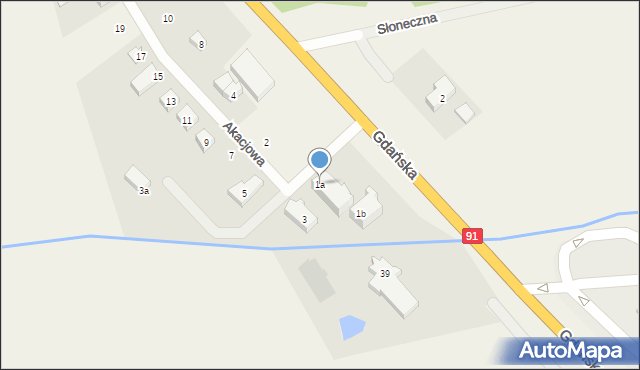 Skowarcz, Akacjowa, 1a, mapa Skowarcz