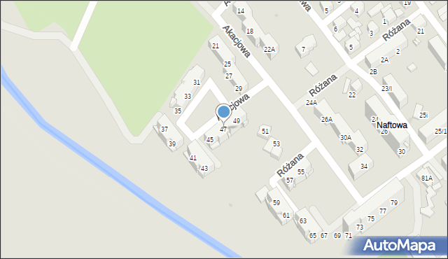 Sosnowiec, Akacjowa, 47, mapa Sosnowca