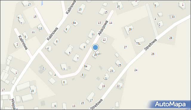 Stare Bielice, Akacjowa, 10, mapa Stare Bielice