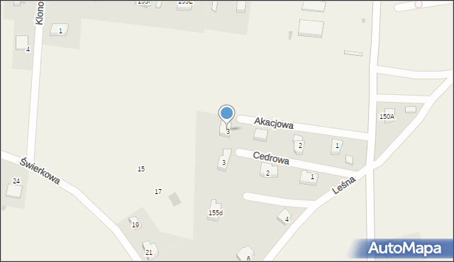 Stare Bogaczowice, Akacjowa, 3, mapa Stare Bogaczowice