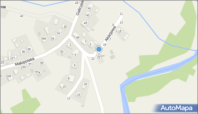 Sterkowiec, Akacjowa, 21, mapa Sterkowiec