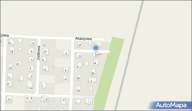 Subkowy, Akacjowa, 13, mapa Subkowy