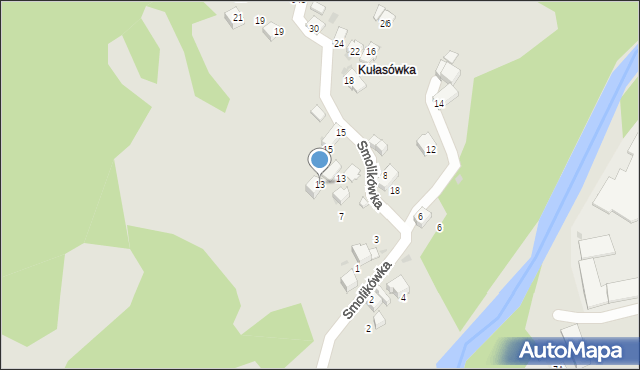 Sucha Beskidzka, Akacjowa, 13, mapa Sucha Beskidzka