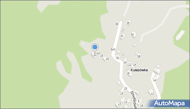 Sucha Beskidzka, Akacjowa, 21, mapa Sucha Beskidzka