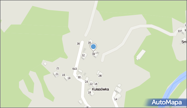 Sucha Beskidzka, Akacjowa, 34, mapa Sucha Beskidzka