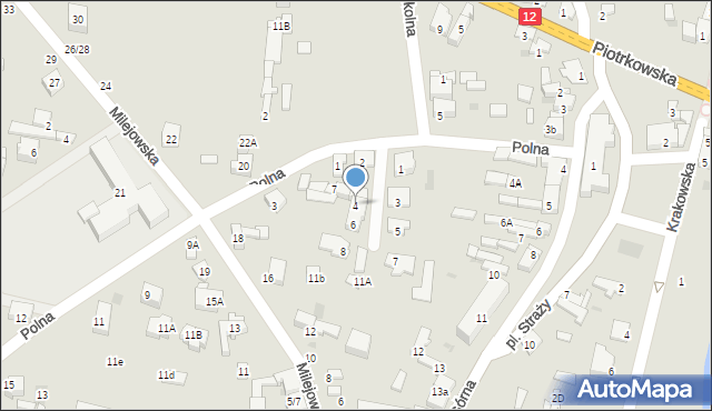 Sulejów, Akacjowa, 4, mapa Sulejów