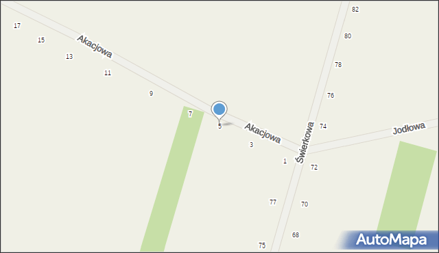 Suszno, Akacjowa, 5, mapa Suszno