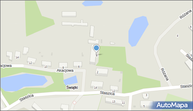 Szczecinek, Akacjowa, 4, mapa Szczecinek