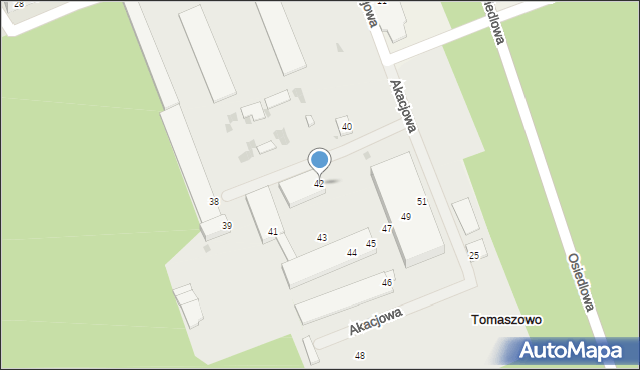 Tomaszowo, Akacjowa, 42, mapa Tomaszowo