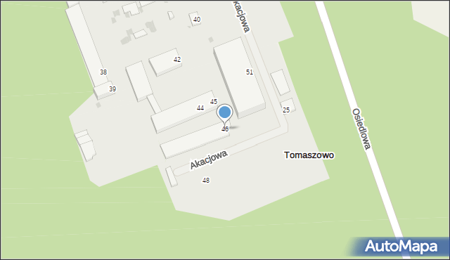 Tomaszowo, Akacjowa, 46, mapa Tomaszowo