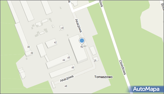 Tomaszowo, Akacjowa, 51, mapa Tomaszowo